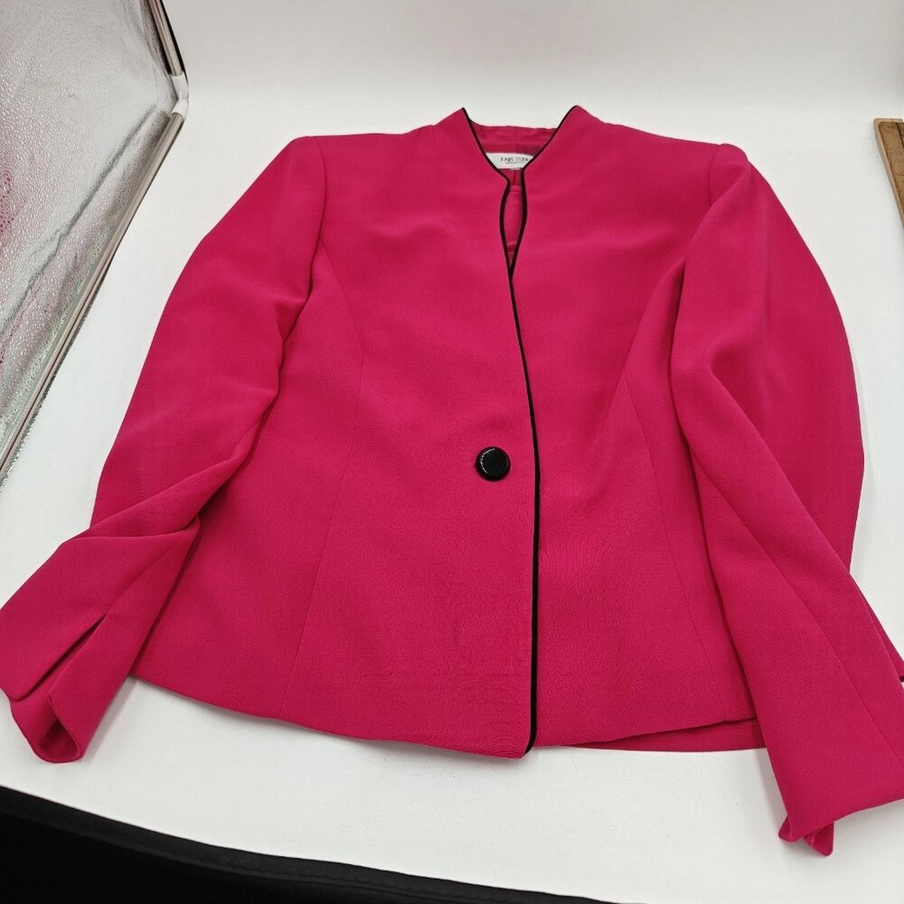 VTG Jones Studio Magenta 1 button blazer with matching blouse - EUC SZ 14 - Picture 6 of 12